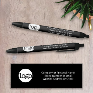 Stylo Bleu Basique Office Business Logo & Texte CAN MODIFIER 