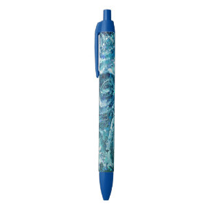 Stylo Bleu Bleu Blanc Turquoise Mer vague Splash Abstraction