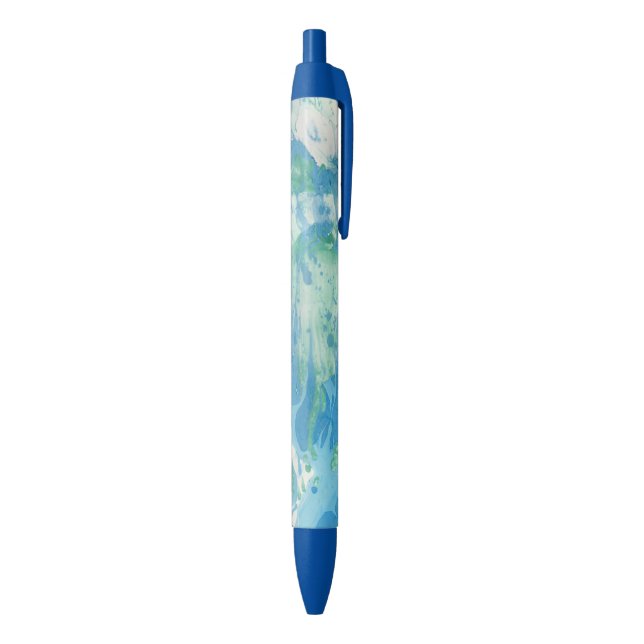 Stylo Bleu Bleu Vert Blanc Moderne Élégant Modèle Abstrait (Bas (Vertical))