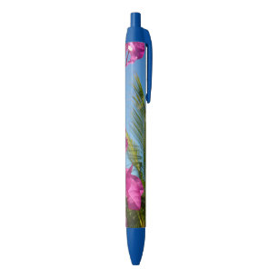Stylo Bleu Bougainvilliers et palmiers paysage tropical