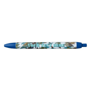 Stylo Bleu Camouflage Arctique Fractal