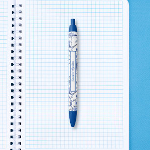 Stylo Bleu Chinoiserie Bleu Blanc d'inspiration asiatique