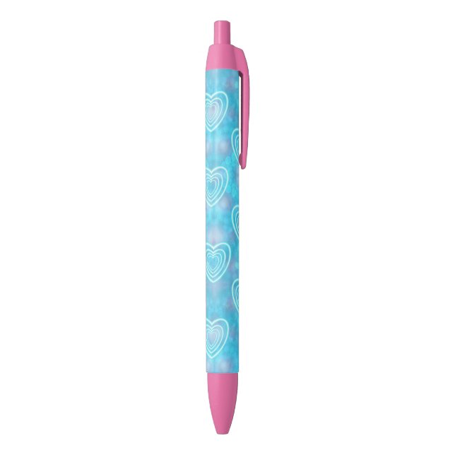 Stylo Bleu Coeurs bleus d'hiver (Bas (Vertical))