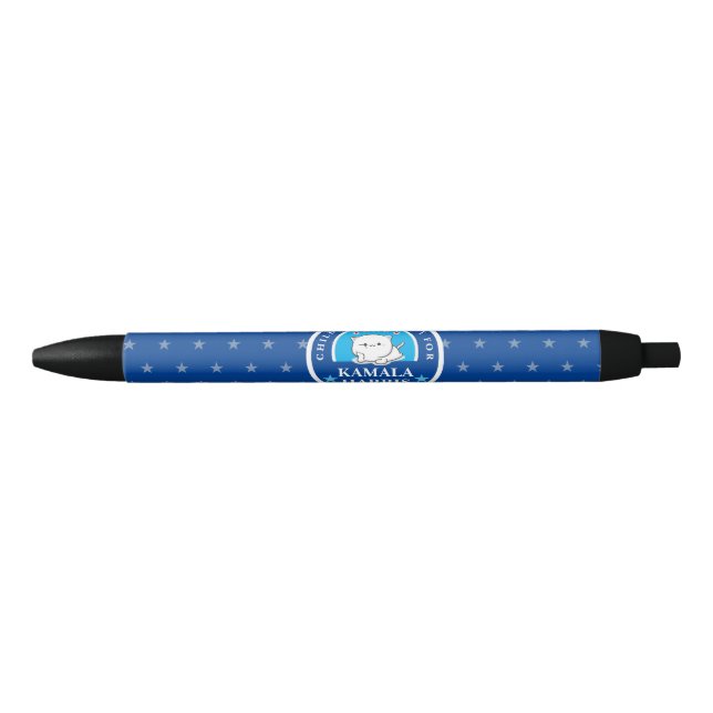 Stylo Bleu Dame de chat sans enfant pour Kamala Harris (Devant)