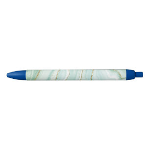 Stylo Bleu design élégant en marbre liquide peint à la main a