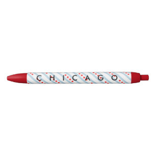 Stylo Bleu Drapeau de la ville de Chicago personnalisé avec t