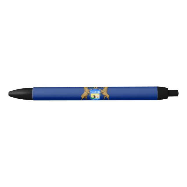Stylo Bleu Drapeau de l'État du Michigan (Devant)