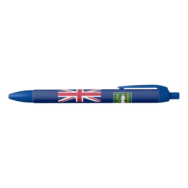 Stylo Bleu Drapeau des îles Vierges britanniques (Haut)