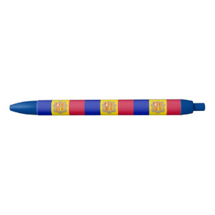 Stylo Bleu Drapeau patriotique d'Andorre