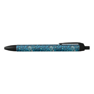 Stylo Bleu Élégance en mouvement : Aqua Seahorse sur Aqua Bok