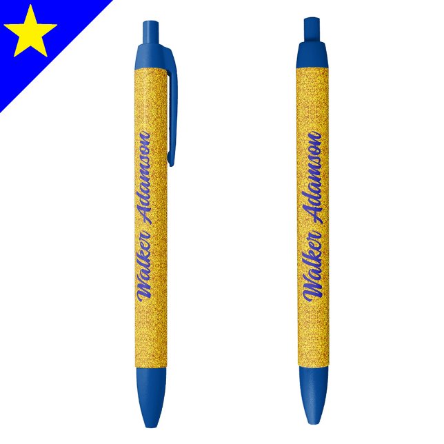 Stylo Bleu Elégant Monogramme Nom de script, Best Luxury Gold (Monogram script name pen
Elegant gold blue ink pen
Luxury writing instrument
Best monogram pen)