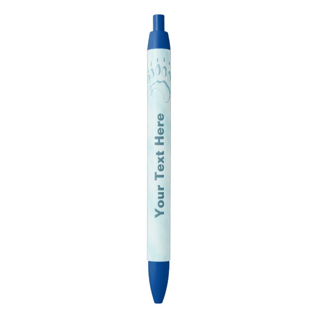 Stylo Bleu Empreinte de patte d'ours polaire (devant Vertical)
