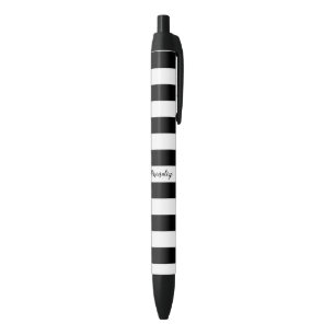 Stylo Bleu Et blanche chic personnalisé par coutume rayée