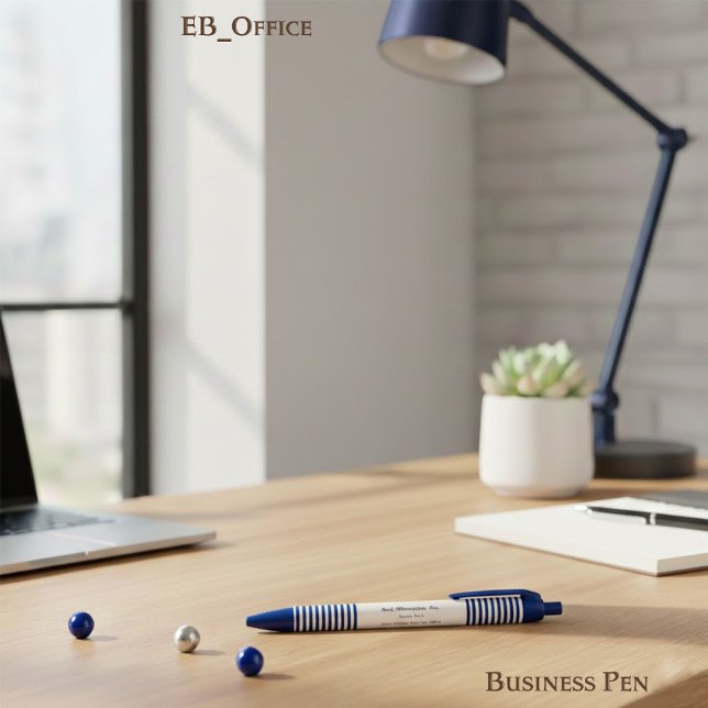 Stylo Bleu Executive Chic Navy Stripes Professional Business (Créateur téléchargé)