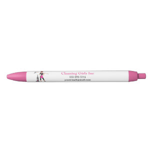 Stylo Bleu Fille Caricature Avec Service De Nettoyage De Mop