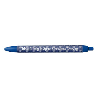 Stylo Bleu Flocon de neige de Noël sur Sapphire
