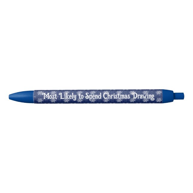 Stylo Bleu Flocon de neige de Noël sur Sapphire (Devant)
