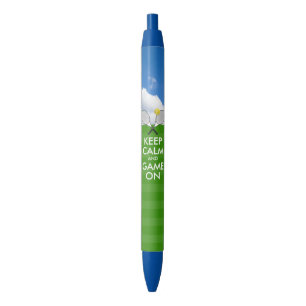 Stylo Bleu GARDEZ CALME ET JEU SUR TENNIS - texte personnalis