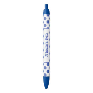 Stylo Bleu Grand bleu Aqua Pois Personnalisé