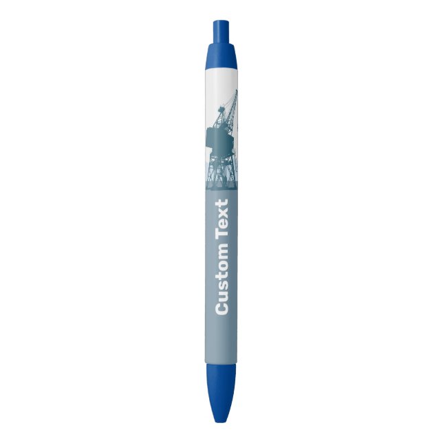 Stylo Bleu Grue du chantier naval (devant Vertical)