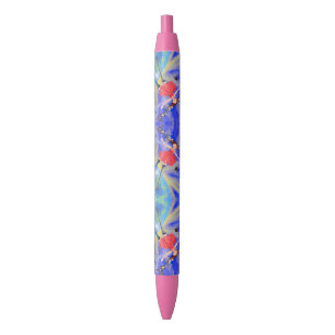 Stylo Bleu Happy Girl with Birds Pen