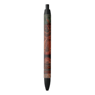 Stylo Bleu Île tropicale rustique hawaïenne vintage de Tiki
