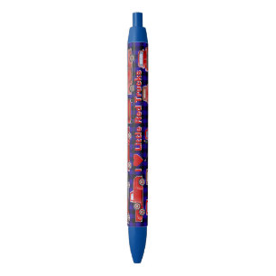 Stylo Bleu J'Aime Les Petits Camions Rouges