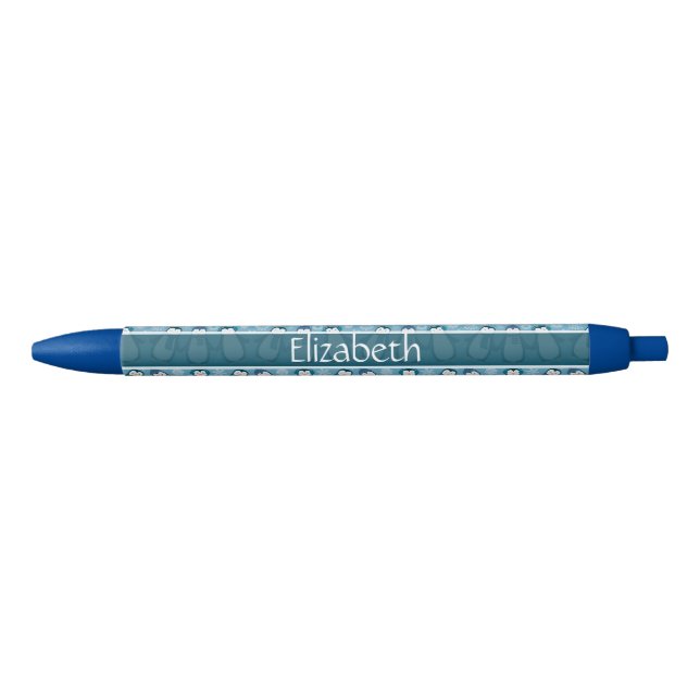 Stylo Bleu La conception mignonne de pingouins d'hiver (Devant)
