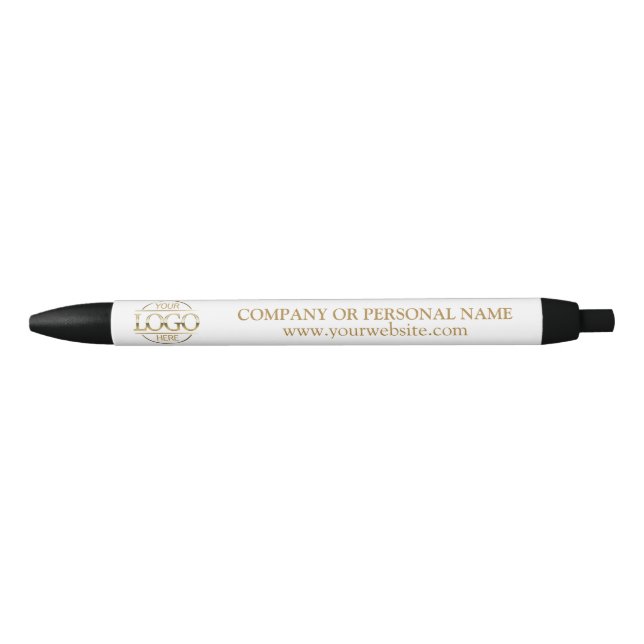 Stylo Bleu Logo d'entreprise personnalisé simple et blanc (Devant)