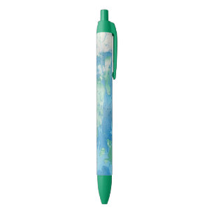 Stylo Bleu Moderne Elégant Modèle Abstrait Bleu Vert Blanc