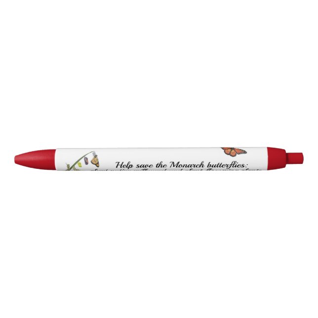 Stylo Bleu Monarque papillon (Devant)