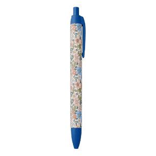 Stylo Bleu Motif de fleurs du jardin de corail