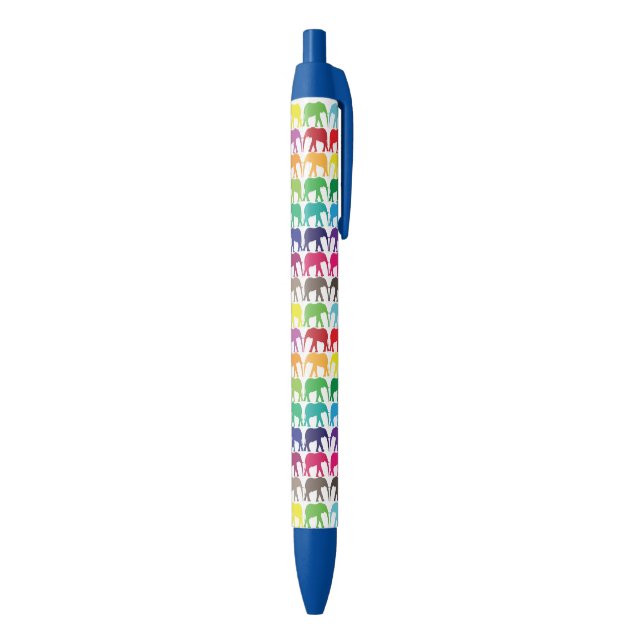 Stylo Bleu Motif multicolore d'éléphant (Bas (Vertical))