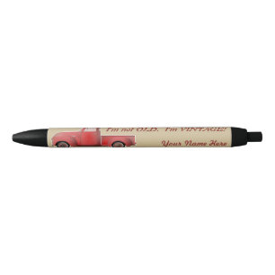 Stylo Bleu Personnalisé Pas Vieux, Vintage Petit Camion Rouge