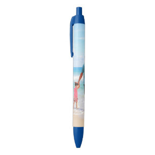 Stylo Bleu Photo et texte personnalisés - Votre propre design