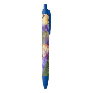 Stylo Bleu Purple Iris Fleurs Pen Irises Peinture