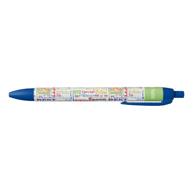 Stylo Bleu Quatre-vingt-dixième cadeaux personnalisés uniques (Bas)