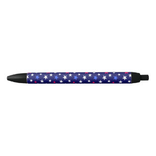 Stylo Bleu Rouge gras, bleu patriotique et étoiles blanches
