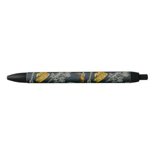 Stylo Bleu Ruche d'abeille miel foncé vintage bio naturel