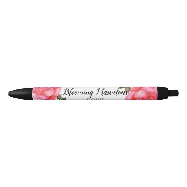 Stylo Bleu Shabby Chic Aquarelle rose Roses Design Floral (Devant)