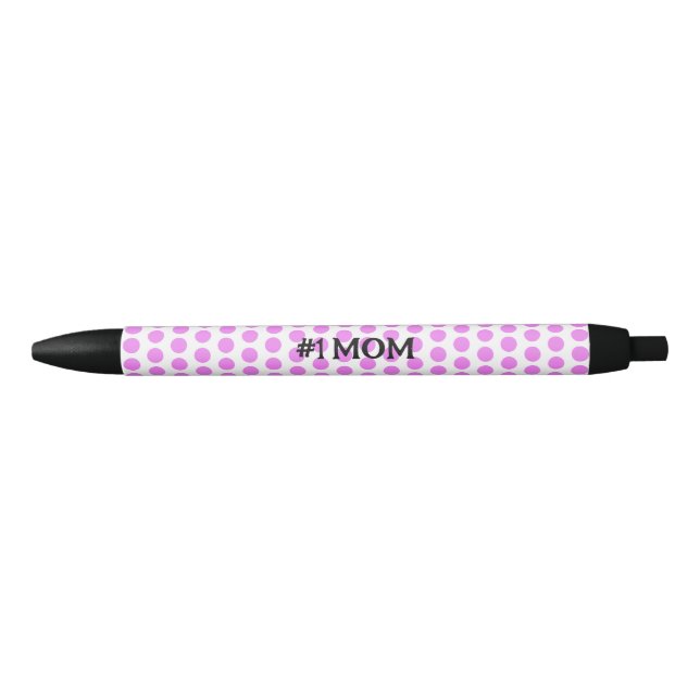 Stylo Bleu Simple classique moderne Pois rose et noir (Devant)