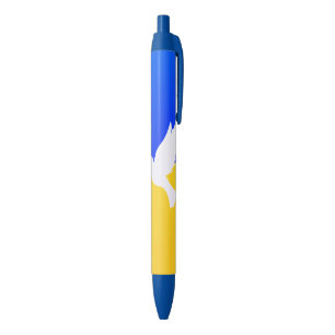 Stylo Bleu Soutenez l'Ukraine Pen Peace Dove drapeau ukrainie