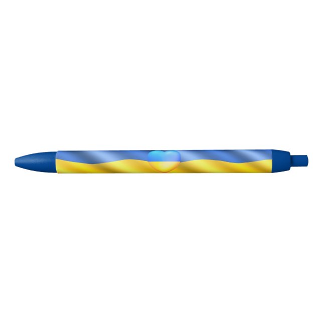 Stylo Bleu Soutenez Ukraine Freedom Peace Heart - Ukraine Fla (Devant)