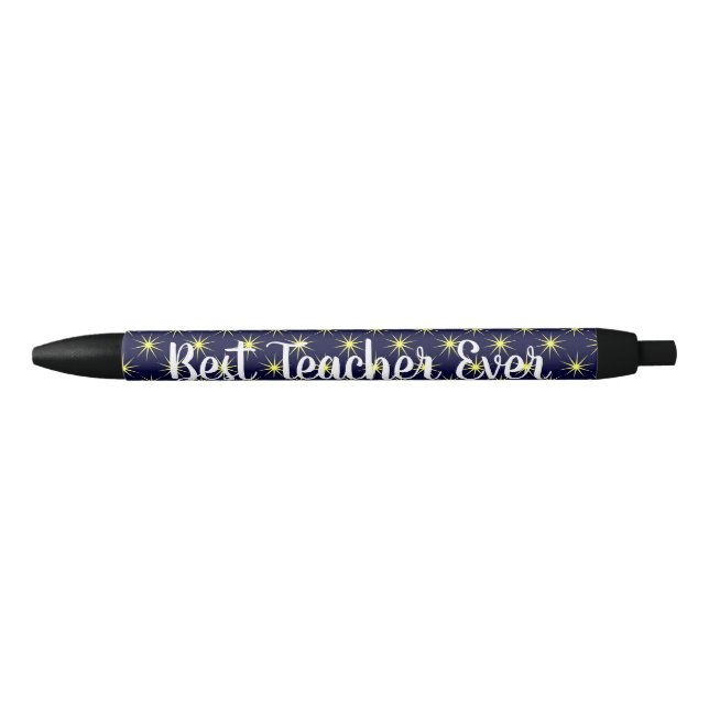 Stylo Bleu Stars Motif meilleur enseignant jamais (Devant)