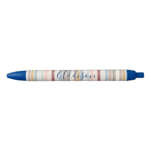Stylo Bleu Traits de pinceau pastel personnalisés