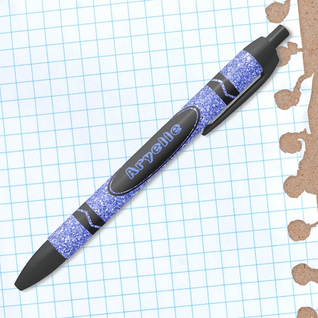 Stylo Bleu True Blue Parties scintillant Crayon Nom personnal (Créateur téléchargé)