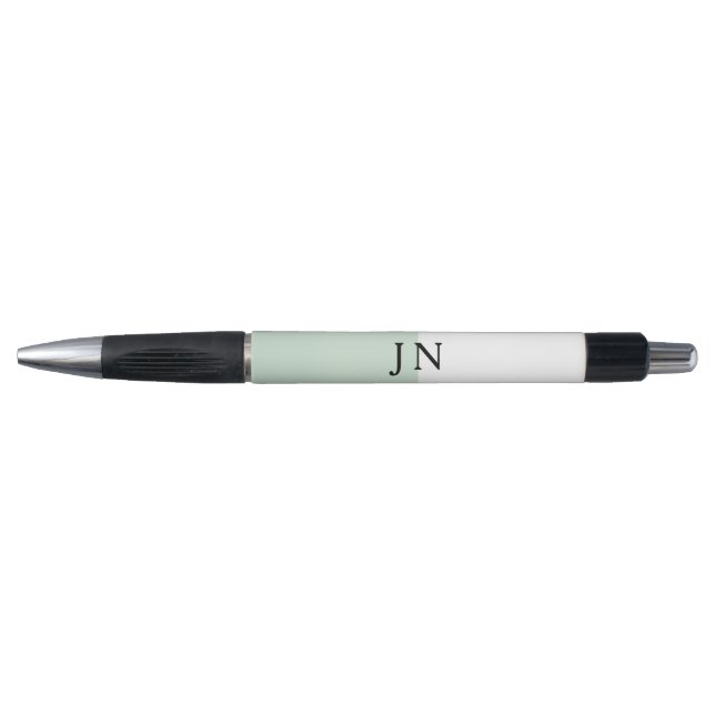 Stylo Bloc de couleur joli vert pastel et blanc Monogram (Devant)
