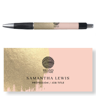 Stylo Blush Pink Gold promotionnel Logo et nom de l'entr