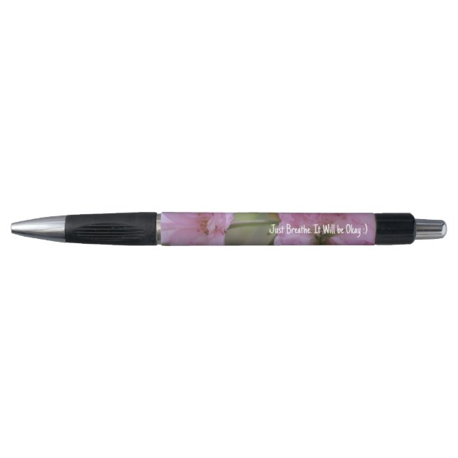 Stylo Breathe it will be okay, Pink Floral Bloom (Devant)