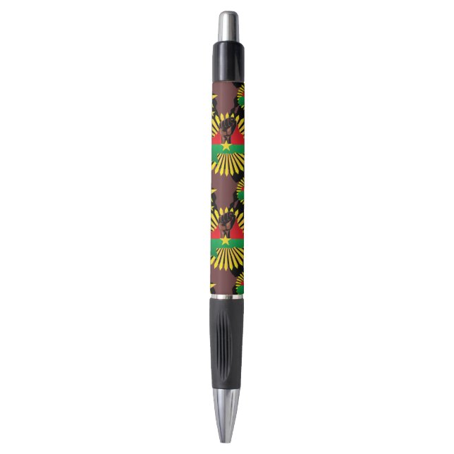 Stylo Burkina Faso Carte, drapeau et première révolution (Devant (Vertical))